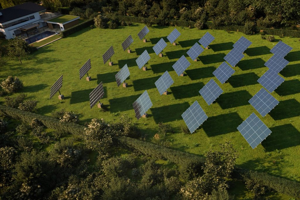 Randare 3D animație panou solar prezentare produs