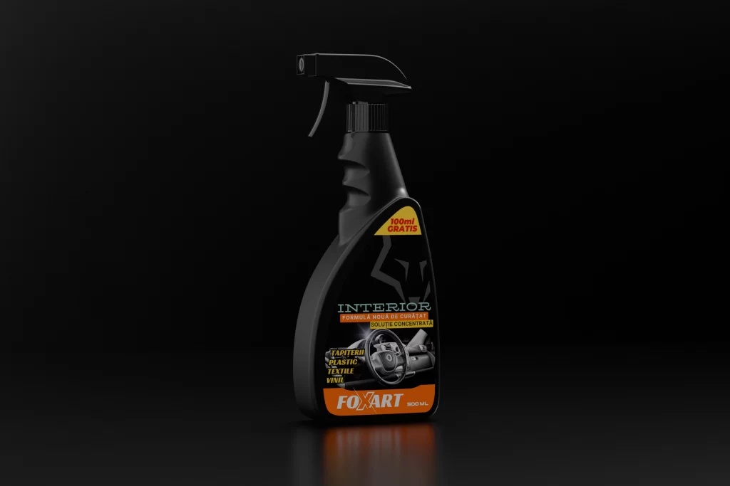 Modelare 3D recipient plastic soluție curățare cu pulverizator